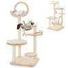 4-in-1 Large Wooden Cat Tower with Space Capsule